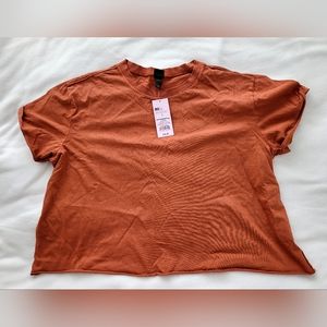 NWT Basic Crop Tee. Size M. Images show a size L that sold privately.